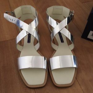 Ralph Lauren Collection Silver Renita Specchio Sandals size 37.5 B